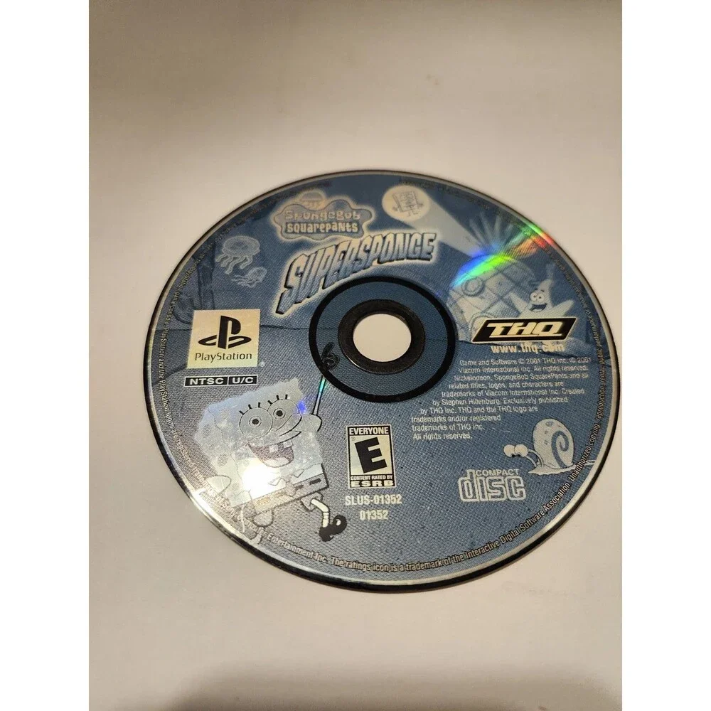 SpongeBob SquarePants: SuperSponge (Sony PlayStation 1, 2001) Disc Only Untested